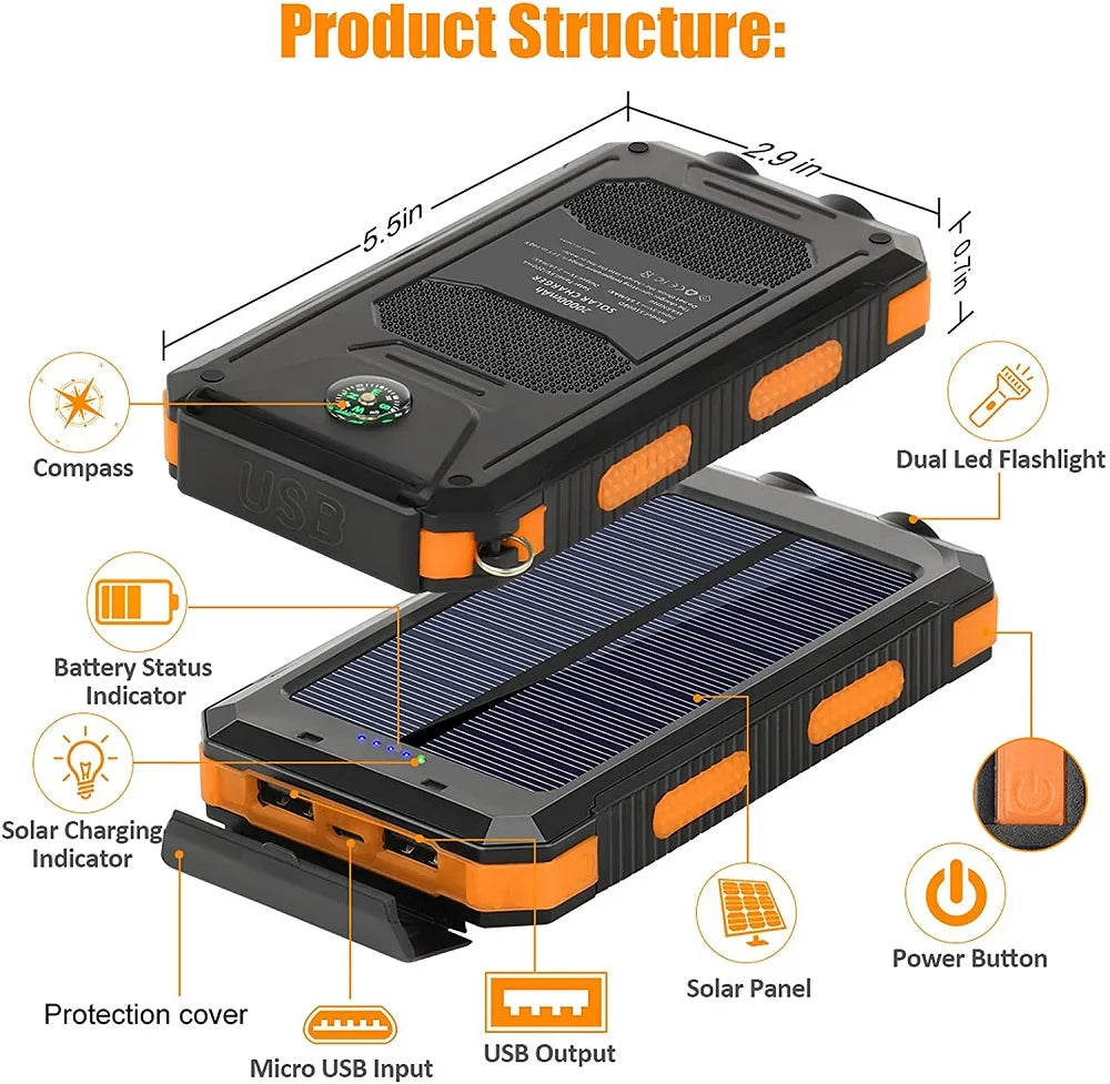 Power Bank Solar Portátil OLOEY
