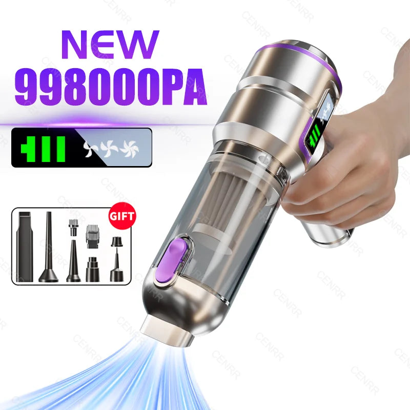 Mini Vacuum Cleaner Aspiradora Inalámbrica Potente para Coche y Hogar.